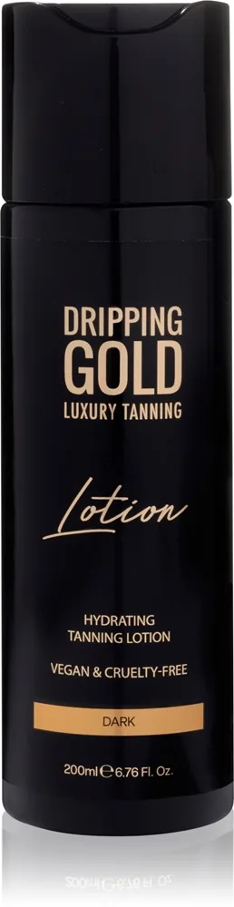 Dripping Gold Luxury Tanning Lotion kosteuttava itseruskettava maito voimakkaaseen rusketukseen sävy Dark 200 ml