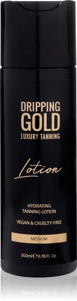 Dripping Gold Luxury Tanning Lotion Fugtgivende brunings lotion til dyb solbruning Skygge Ultra Dark 200 ml