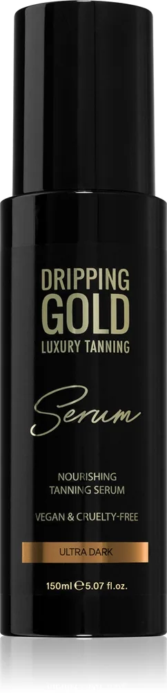 Dripping Gold Luxury Tanning Serum Selvbruner lotion til krop og ansigt Skygge Ultra Dark 150 ml