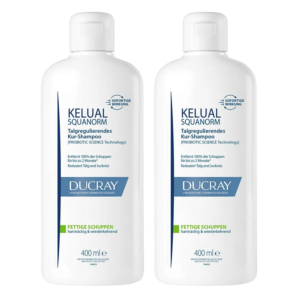 DUCRAY KELUAL SQUANORM Shampoo fettige Schuppen Doppelpack  2X400 ml Shampoo