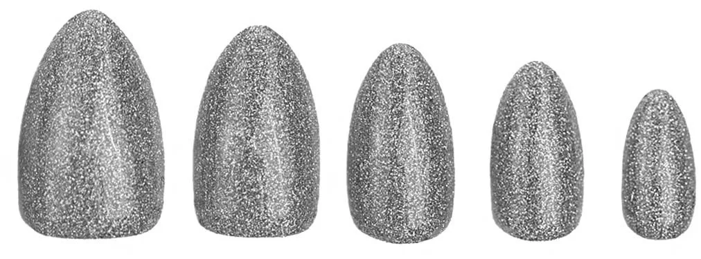 DUFFBEAUTY Instant Pro PressOn Manicure Diamond Dust, Medium Almond