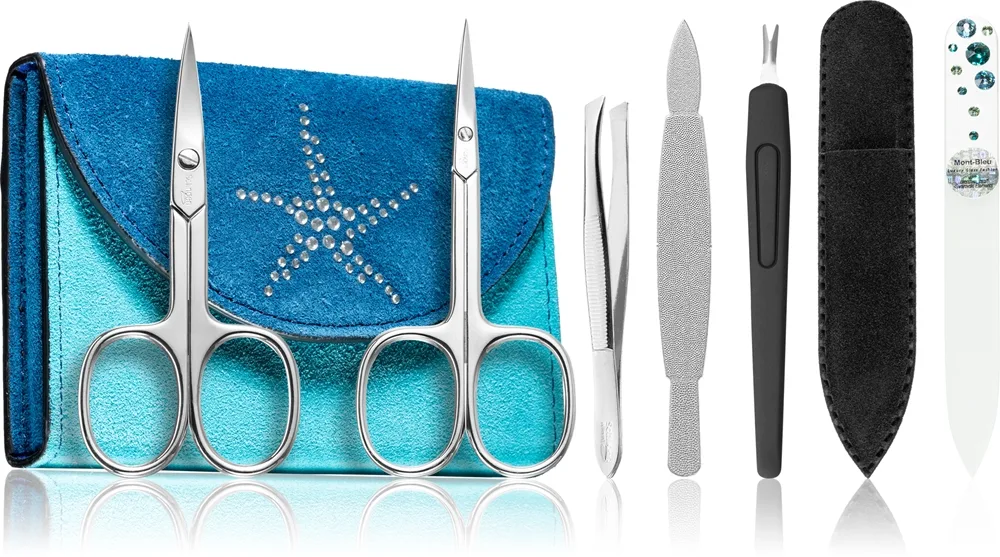 DuKaS Premium Line Solingen 216 Manicure sæt + Sleeve Blue-Turquoise