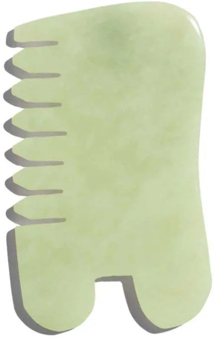 Earth Harbor Island Jade Gemstone Gua Sha + Massaging Comb