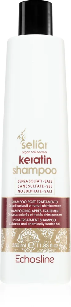 Echosline Seliár Keratin shampoo kemiallisesti käsitellyille ja mekaanisesti vaurioituneille hiuksille 350 ml