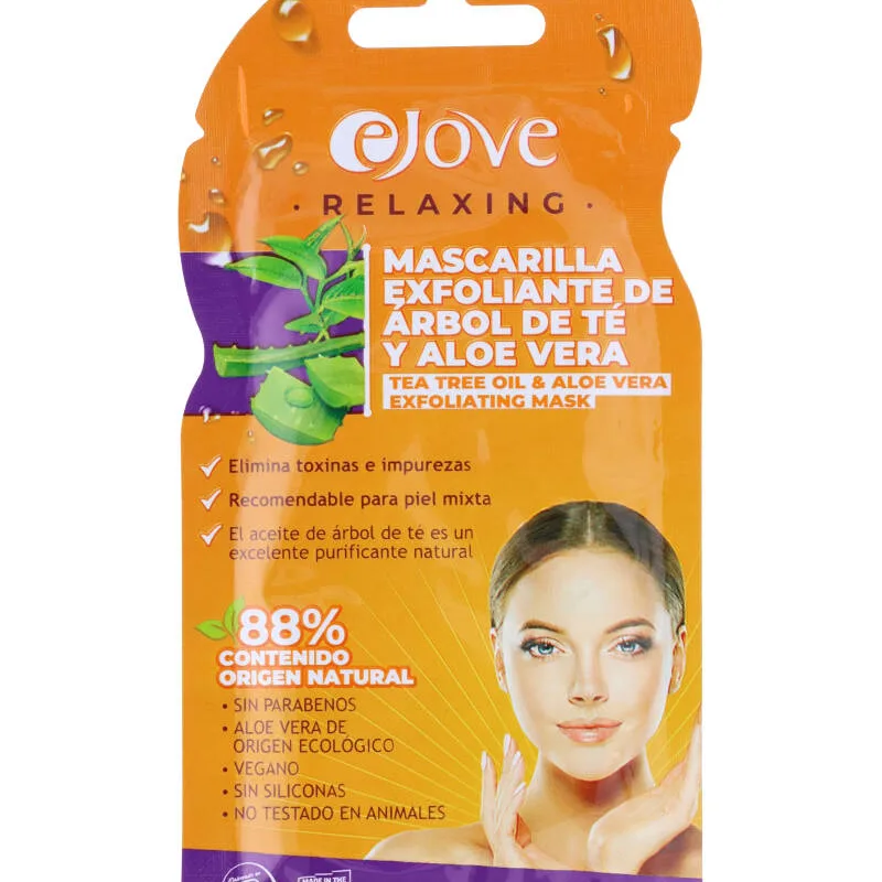 Ejove Tea Tree Oil Og Aloe Vera Eksfolierende Ansigtsmaske 20 ml