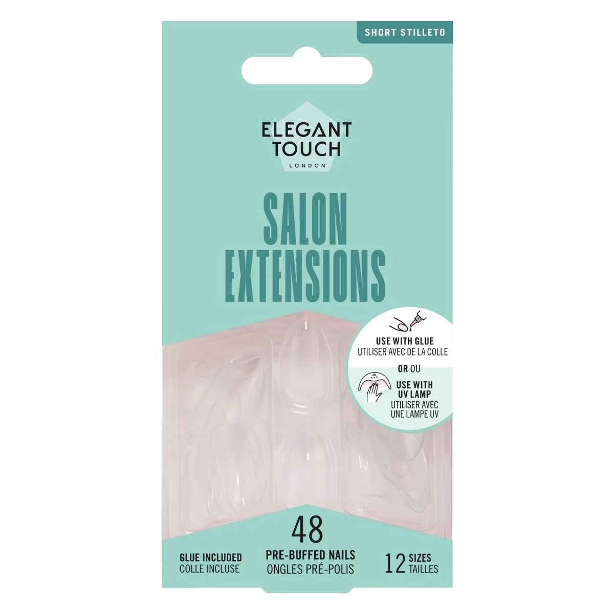 Elegant Touch Salon Extension Short Stiletto 48 kpl