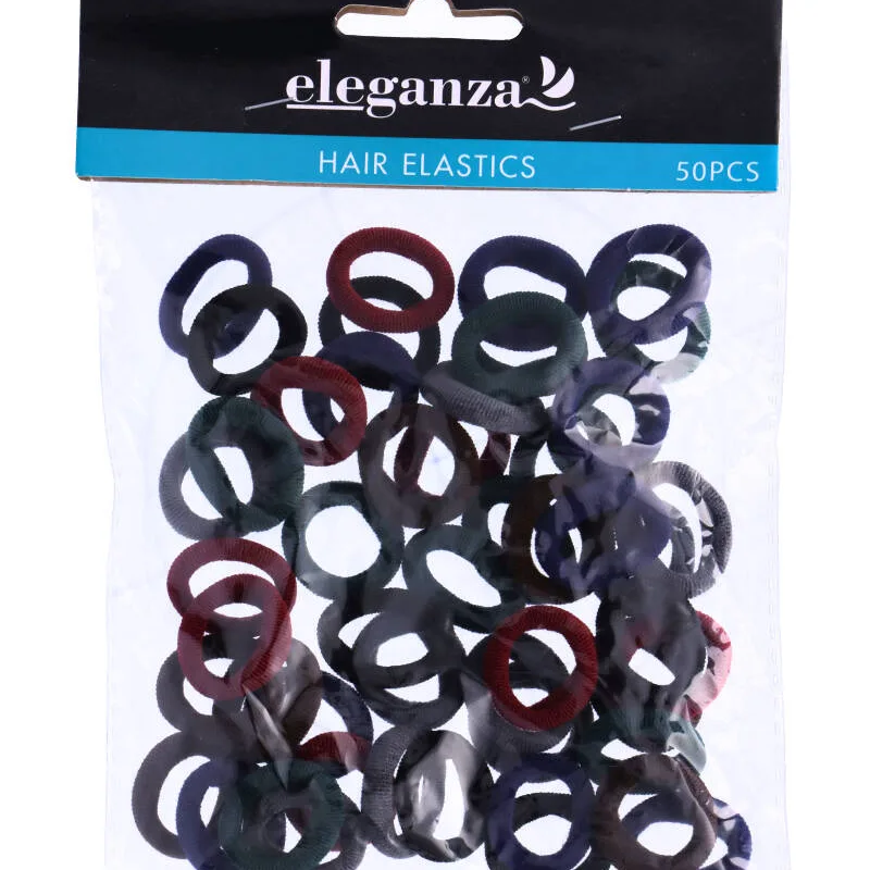 Eleganza Hair Elastics Rosa Och Lila 50 stk.