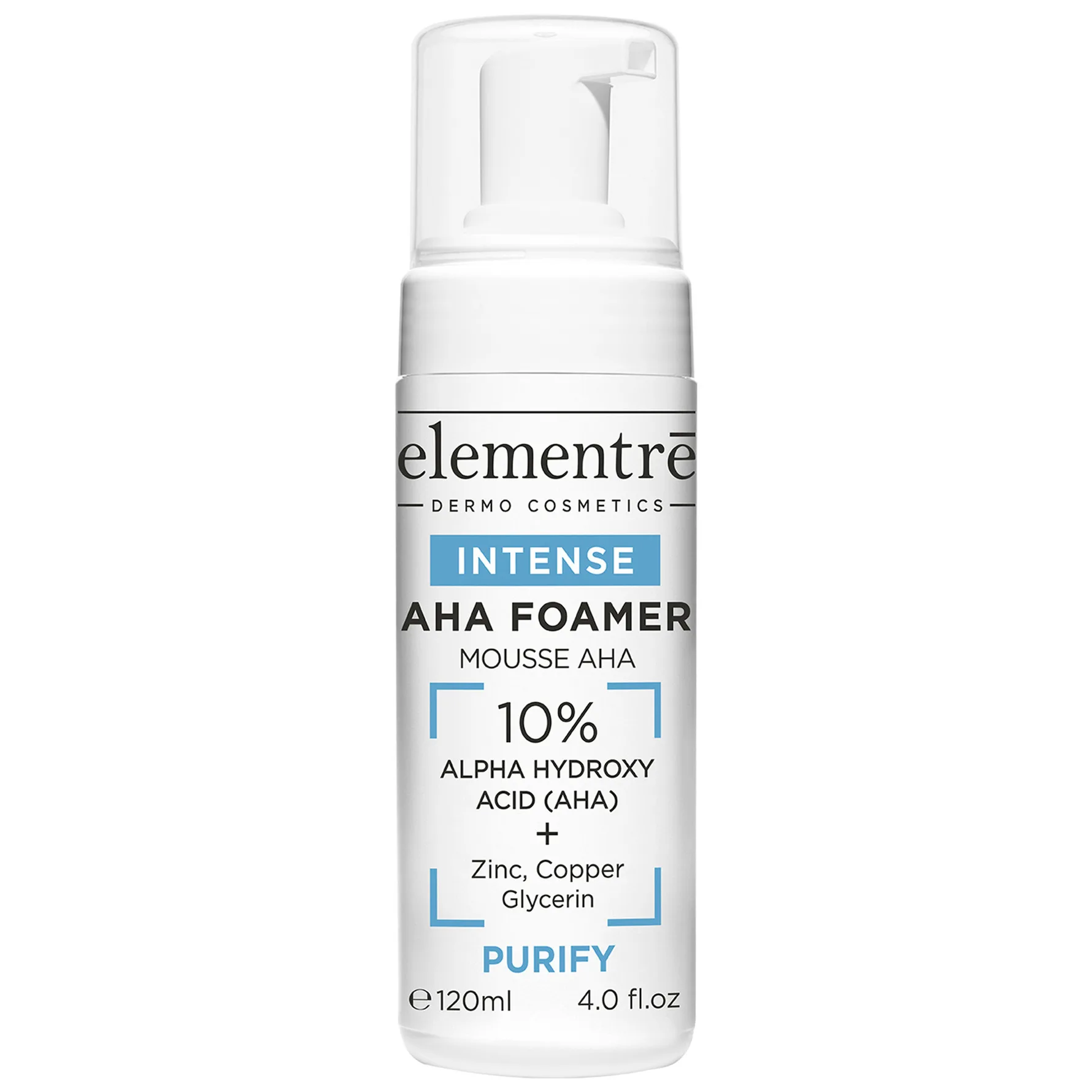 elementrē Aha Foamer Intense Cleanser 10% Alpha Hydroxy Acid 120 ml
