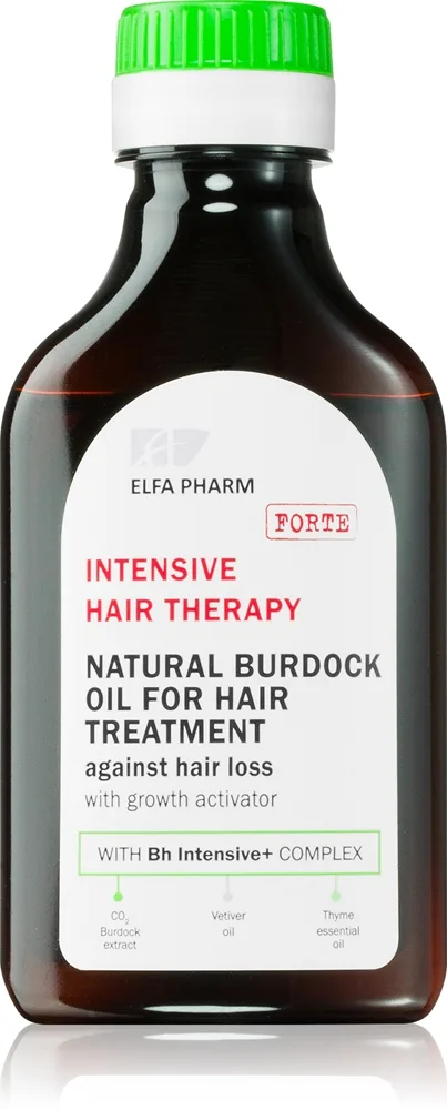 Elfa Pharm Intensive Cosmetic Intensive Hair Therapy Natural Burdock Oil For Hair Treatment Olie med vækstaktivator mod hårtab 100 ml