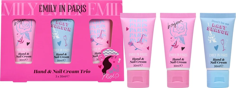 Emily In Paris Hand & Nail Cream Trio lahjasetti käsiin 3x30 ml