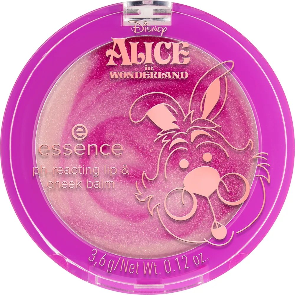 essence Disney Alice in Wonderland monitoiminen meikkituote huulille ja poskille pH-arvoon reagoiva sävy 01 Team Fun 3.6 g