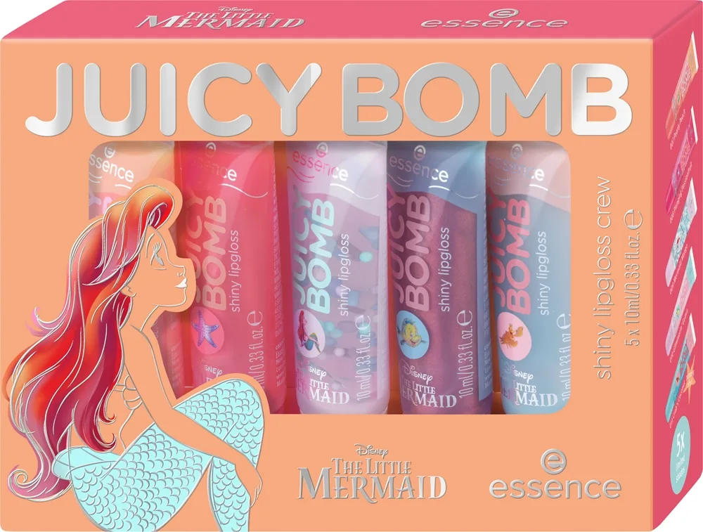 essence Disney The Little Mermaid huulimeikkisetti kimaltelevaan kiiltoon