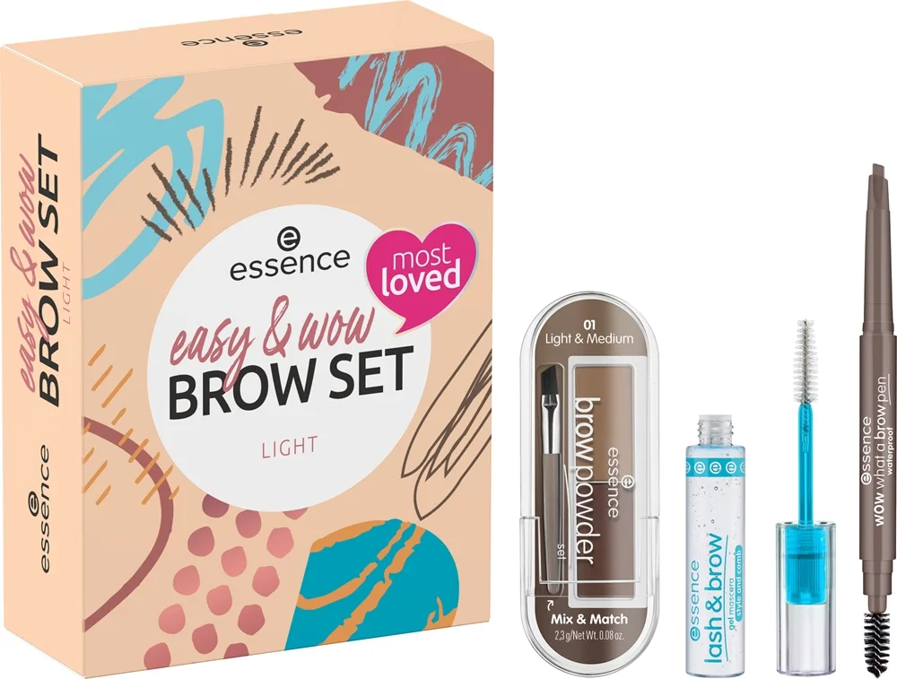 essence easy & WOW Presentförpackning för ögonbryn Skugga Light