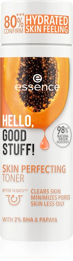 essence Hello, Good Stuff! 2% BHA & Papaya normalisoiva, talin tuotantoa vähentävä kasvovesi 100 ml