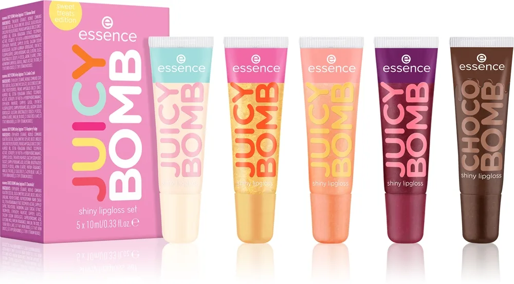 essence JUICY BOMB shiny lipgloss set sweet treats edition Huulimeikkisetti