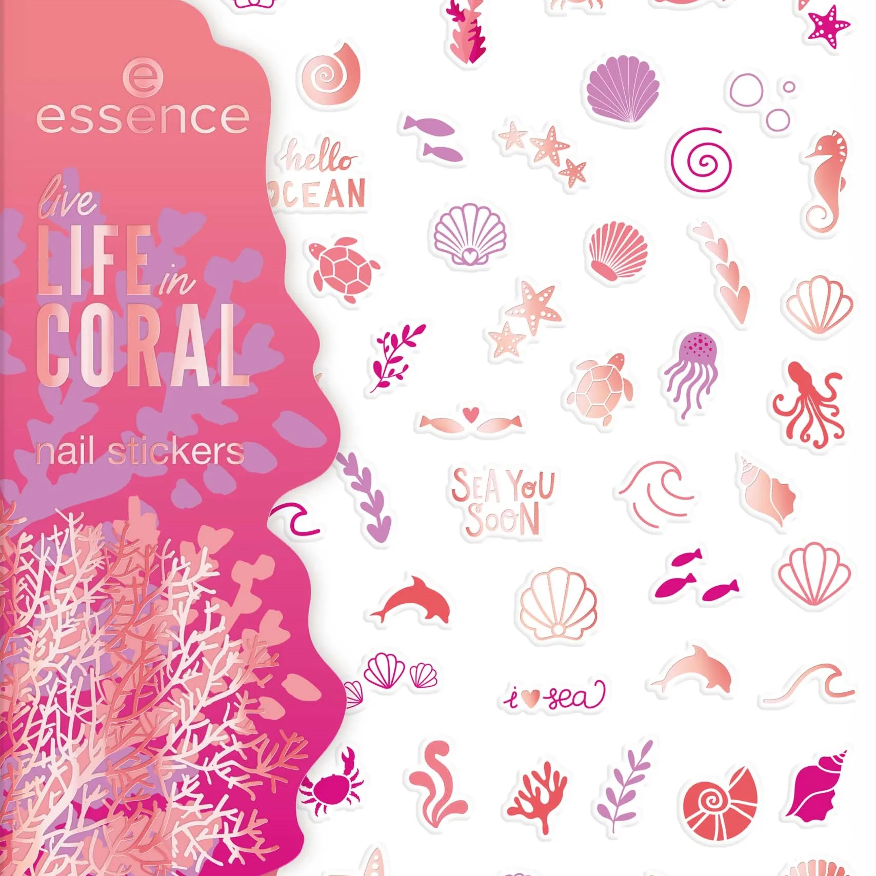essence Live Life In Coral Nail Stickers