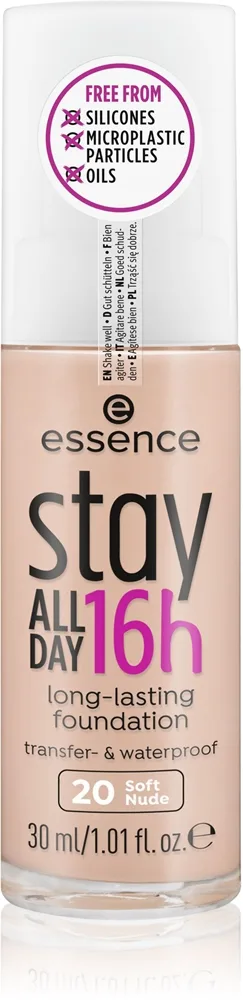 essence Stay ALL DAY 16h vedenkestävä meikkivoide sävy 30 Soft Sand 30 ml