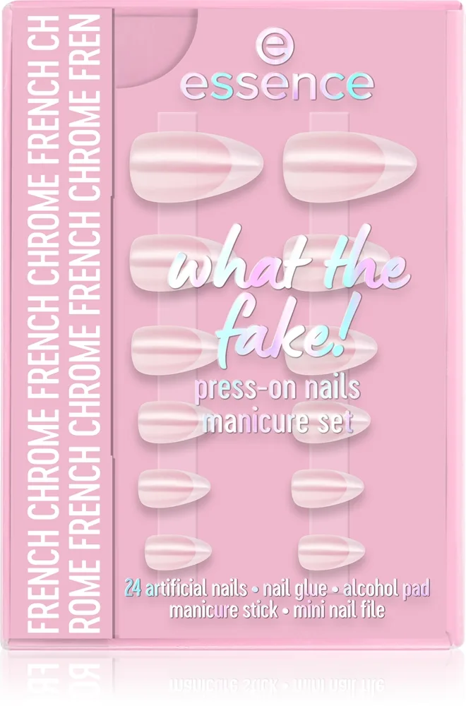essence what the fake! PRESS-ON NAILS manicure set - FRENCH CHROME Kynsienhoitosetti
