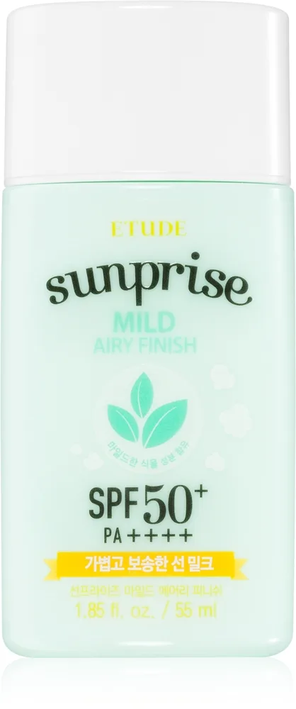 ETUDE Sunprise Mild Airy Finish Beskyttende mineral væske til ansigtet SPF 50+ 55 ml