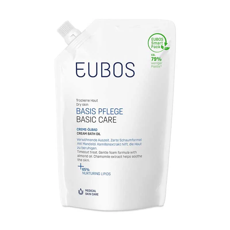 EUBOS MED BASISPFLEGE CREME ÖLBAD Nachfüllbeutel 400 ml Bad