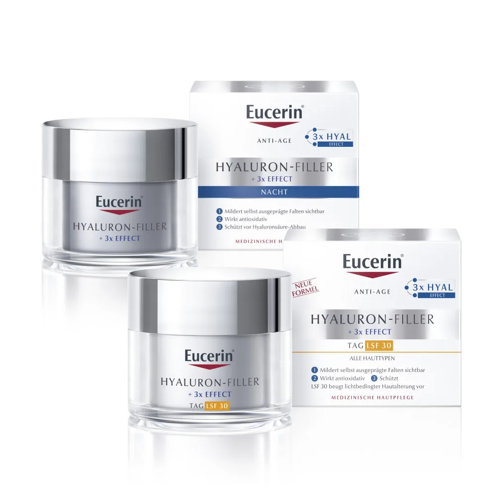 Eucerin Anti-Age HYALURON-FILLER LSF30 Tagespflege und Nachtpflege Routine Set 1 Sparset