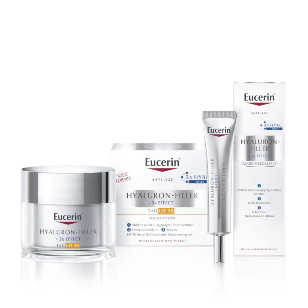 Eucerin Anti-Age HYALURON-FILLER Tagespflege LSF30 und Augenpflege Set 1 Sparset