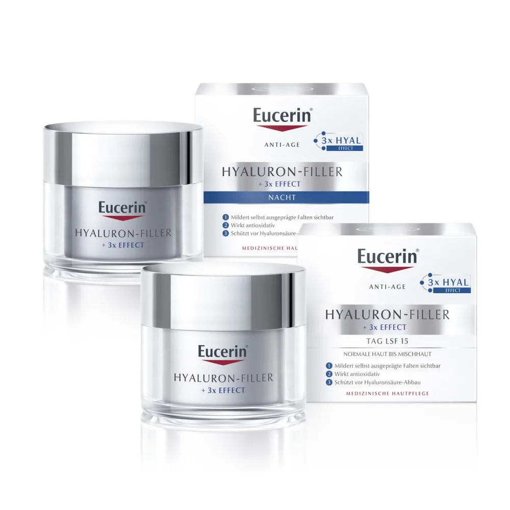 Eucerin Anti-Age HYALURON-FILLER Tagespflege und Nachtpflege Routine Set 1 Sparset