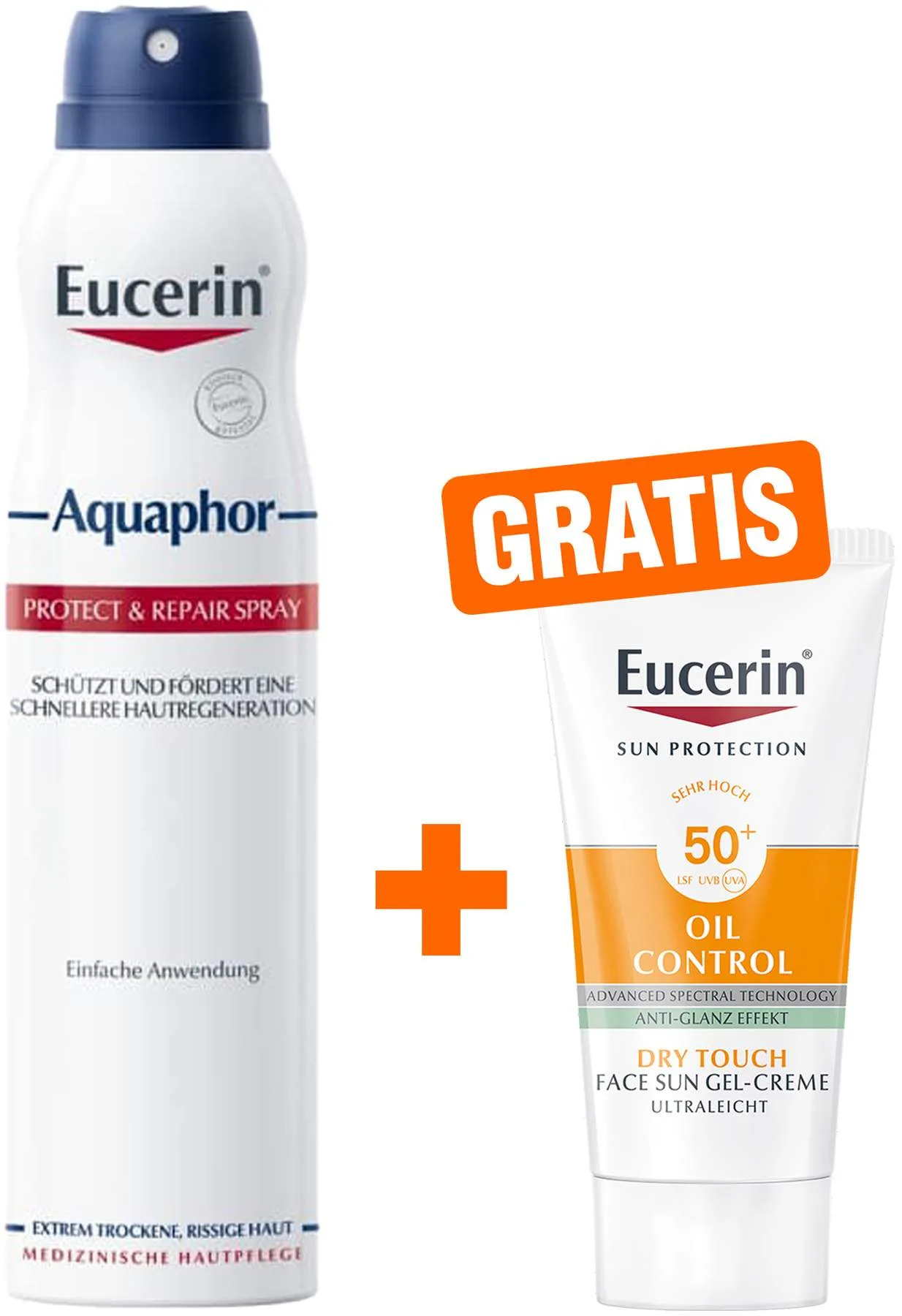 Eucerin Aquaphor Spray 250 ml + gratis Eucerin Sun Gel-Creme Oil Control 20 ml - Hautpflege