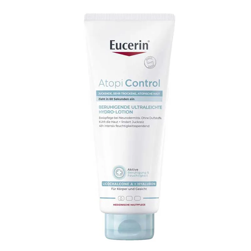 Eucerin AtopiControl Calming Hydro-Lotion rauhoittava voidemainen geeli, hajusteeton kuivalle ja ärtyneelle iholle 400 ml