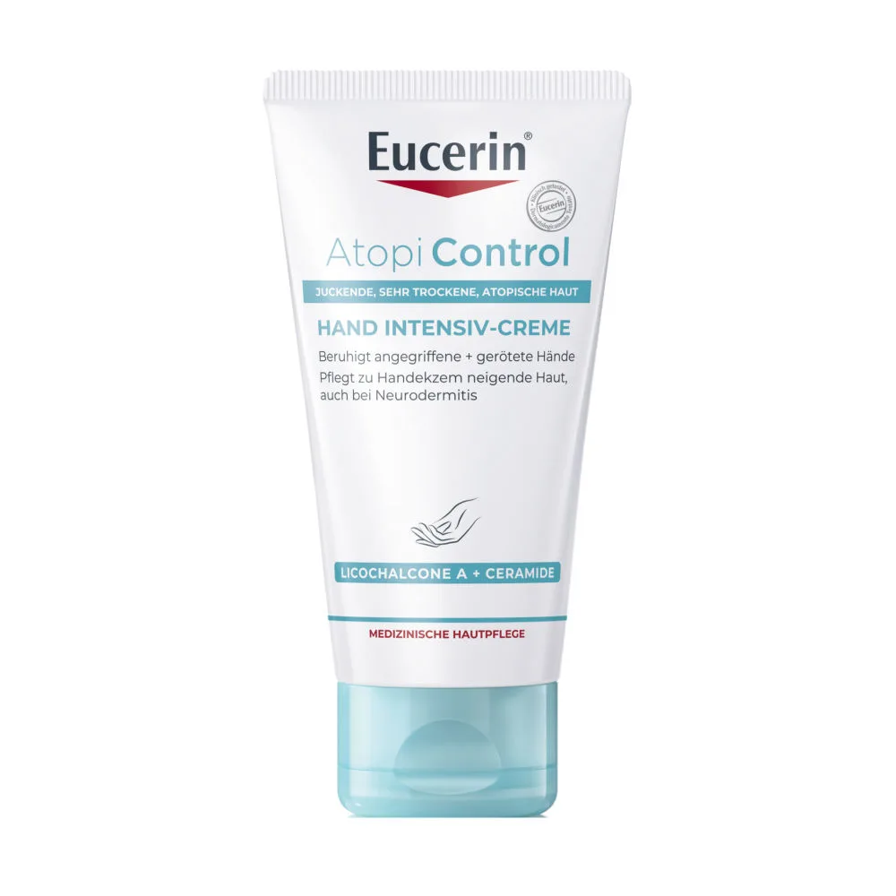 Eucerin AtopiControl käsivoide kuivalle ja atooppiselle iholle sisältää kaurauutetta 75 ml