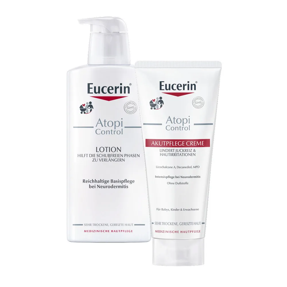 Eucerin AtopiControl Neurodermitis Intensivpflege Lotion und Akutpflege Set 1 Sparset