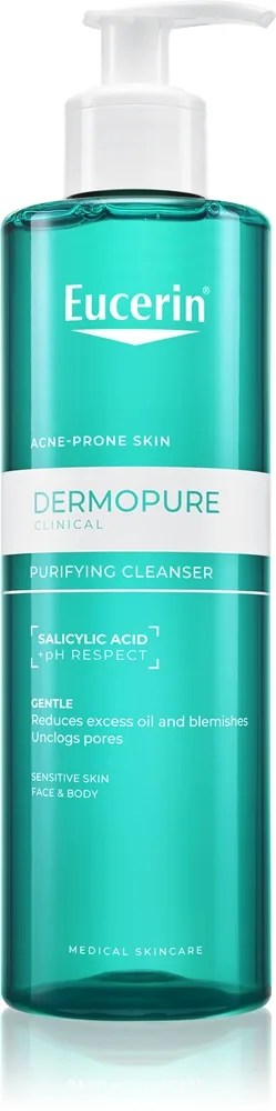Eucerin DermoPure Clinical Purifying Cleanser Djupt rengörande gel För fet aknebenägen hud 400 ml