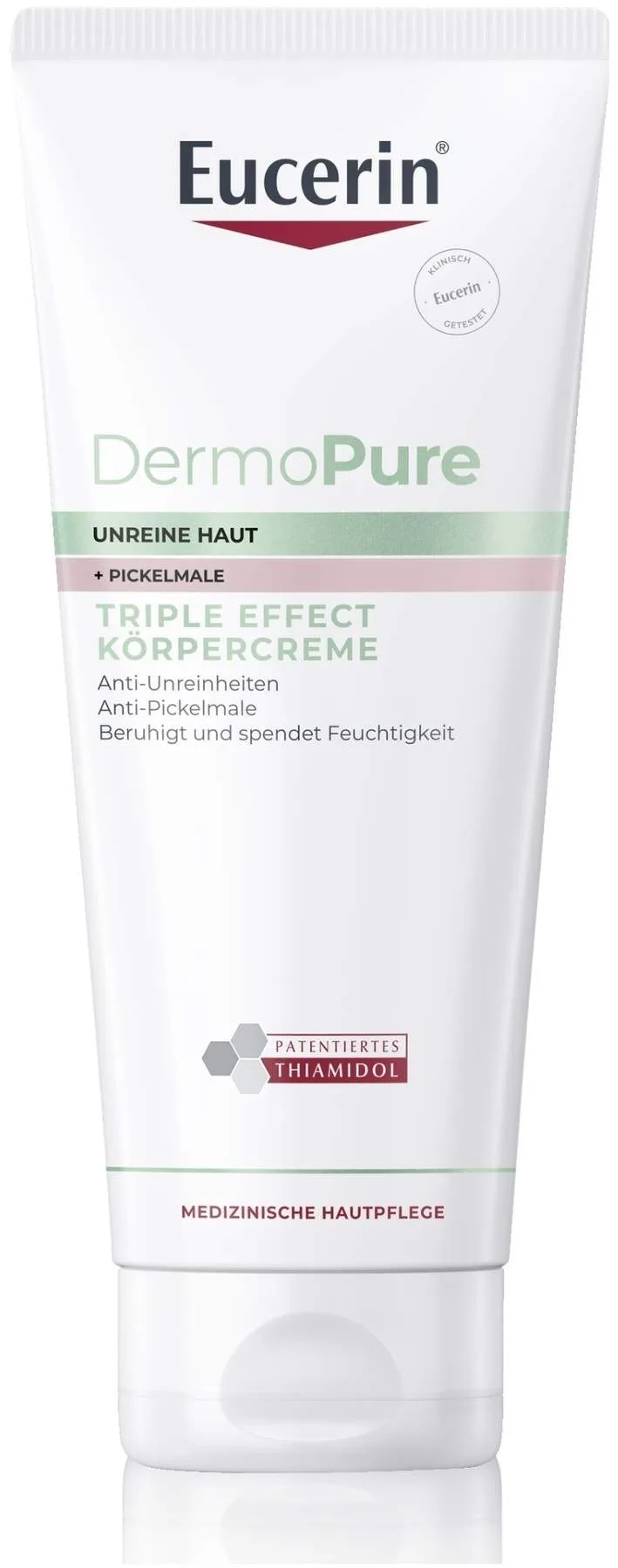 Eucerin DermoPure Triple Effect Körpercreme 200 ml - Reduziert Pickelmale und Unreinheiten