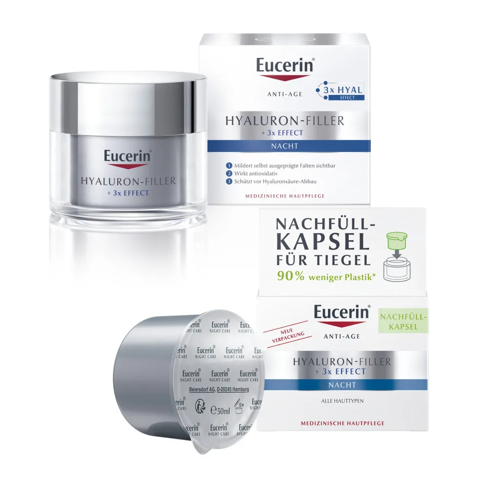 Eucerin HYALURON-FILLER 3x EFFECT NACHT + Nachfüllkapsel 1 Sparset