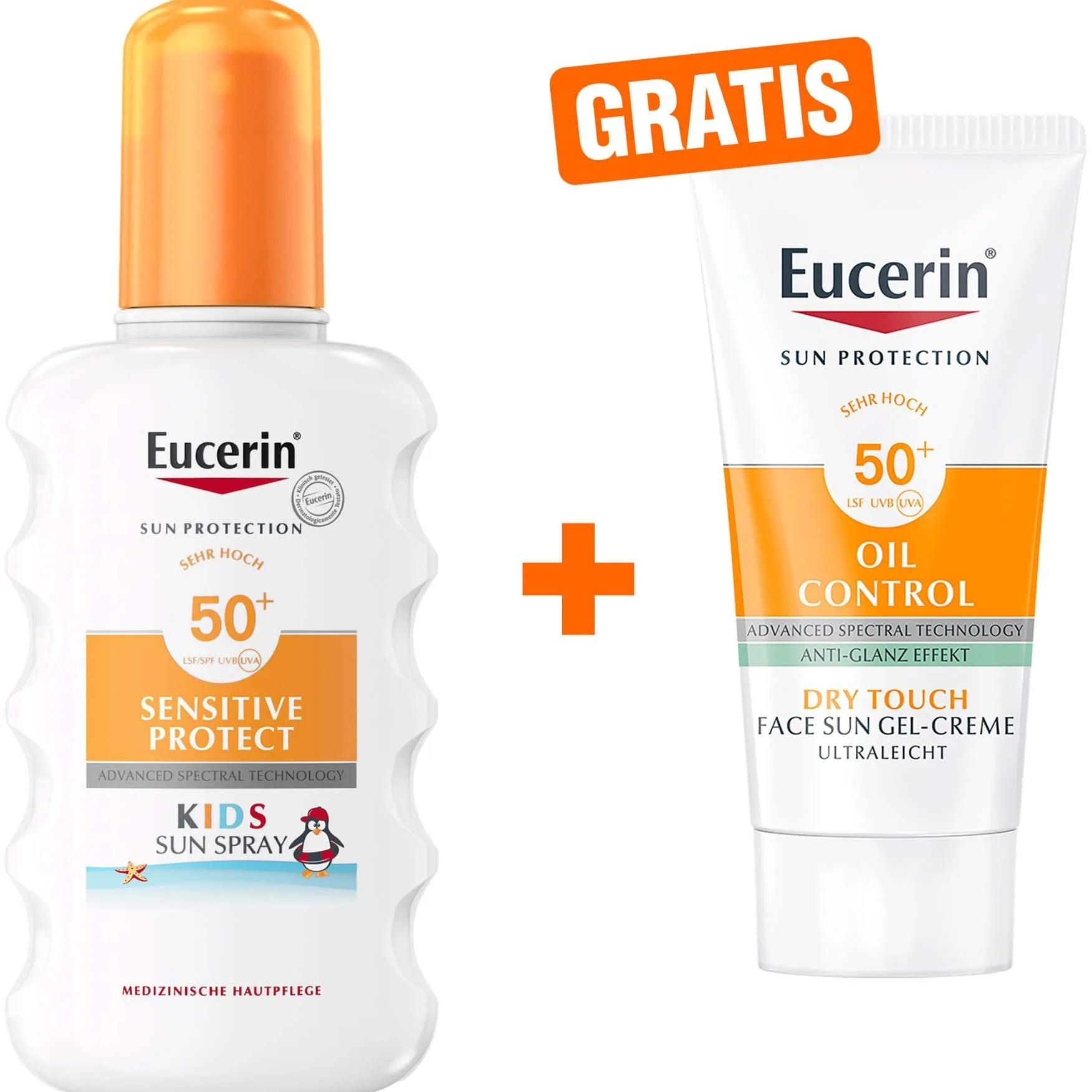 Eucerin Sensitive Protect Kids Sun Spray LSF 50+ + gratis Sun Gel-Creme Oil Control 20 ml - Sonnenschutz