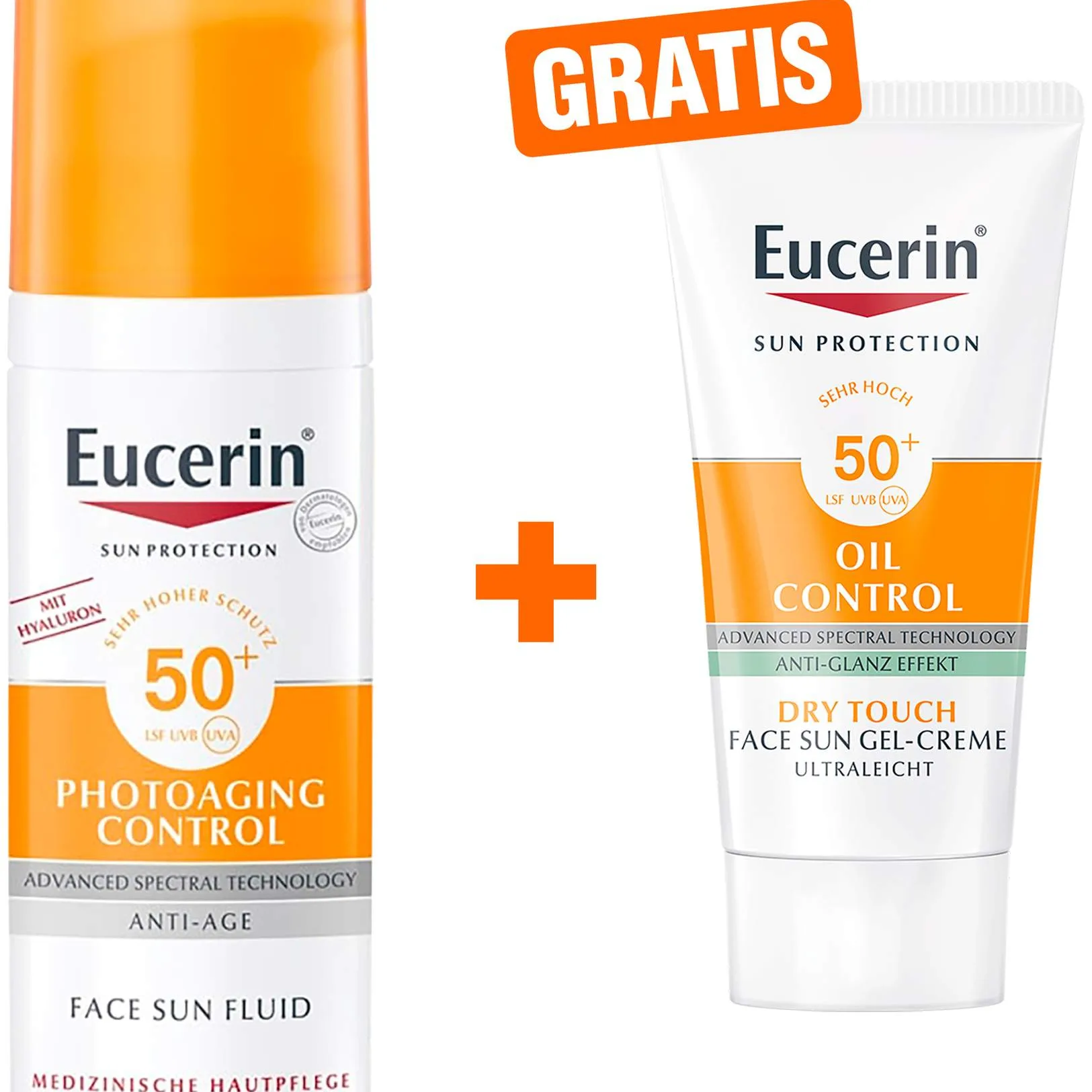 Eucerin Sun Fluid PhotoAging LSF 50 50 ml + gratis Sun Gel-Creme Oil Control 20 ml - Sonnenschutz