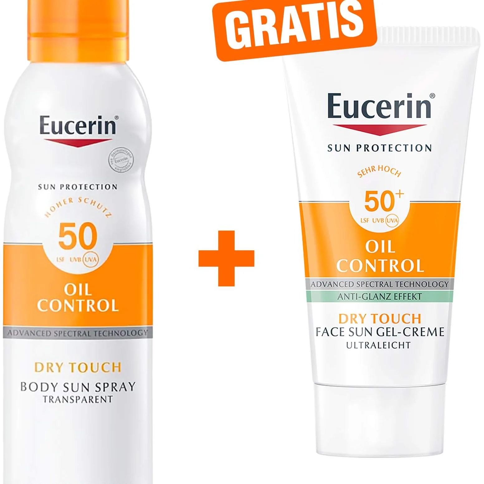Eucerin Sun Oil Control Dry Touch LSF 50 200 ml Spray + gratis Sun Gel-Creme Oil Control 20 ml - Sonnenschutzspray