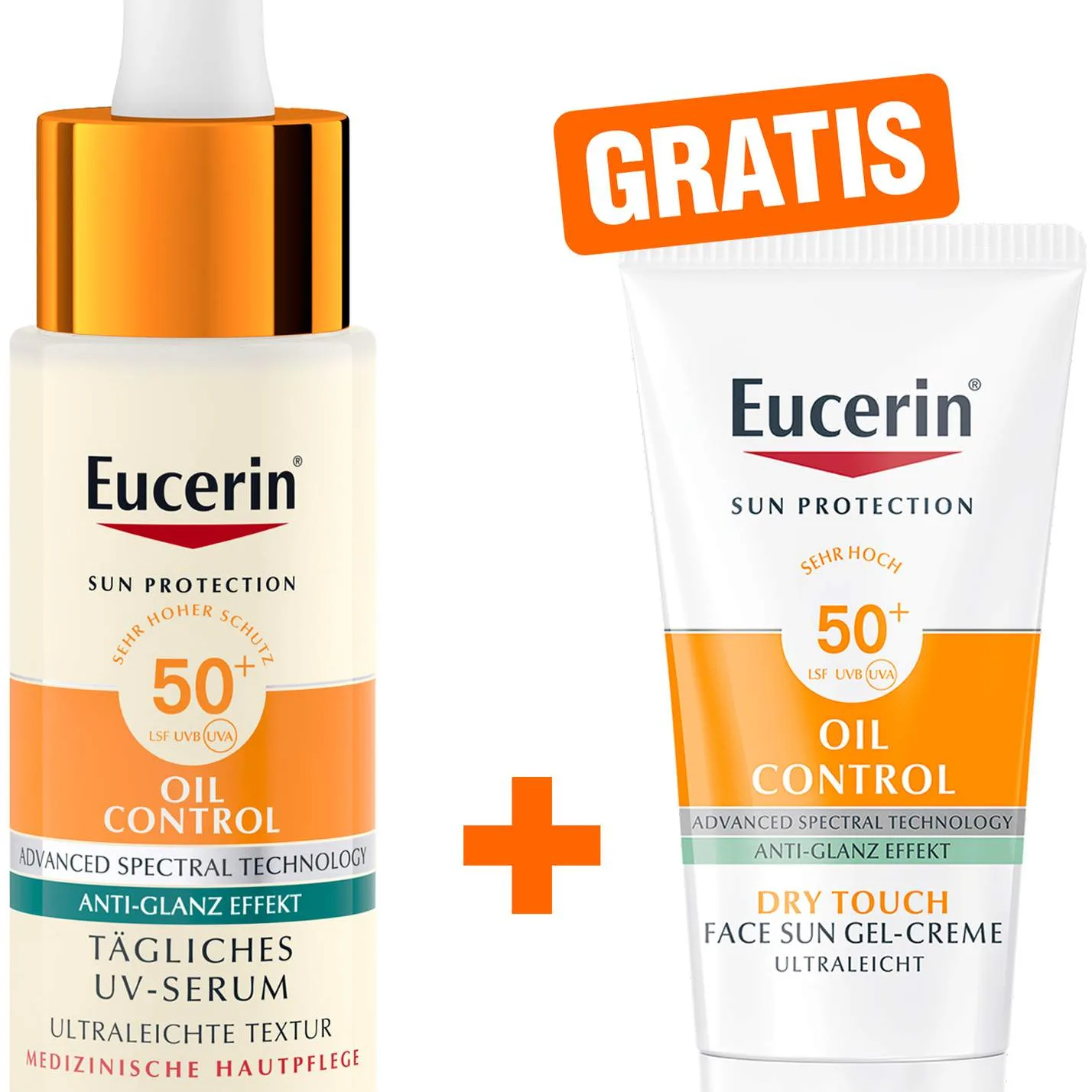 Eucerin Sun Oil Control Face Tägliches UV-Serum LSF 50+ 30 ml + gratis Eucerin Sun Gel-Creme Oil Control 20 ml - Sonnenpflege