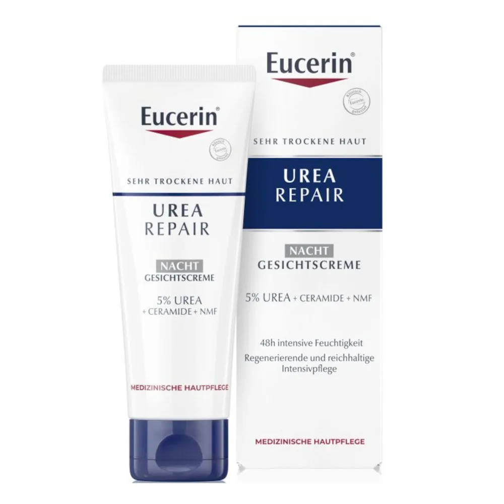 Eucerin UreaRepair Night Cream yövoide kasvoille, kaulalle ja dekolteelle hajusteeton 50 ml