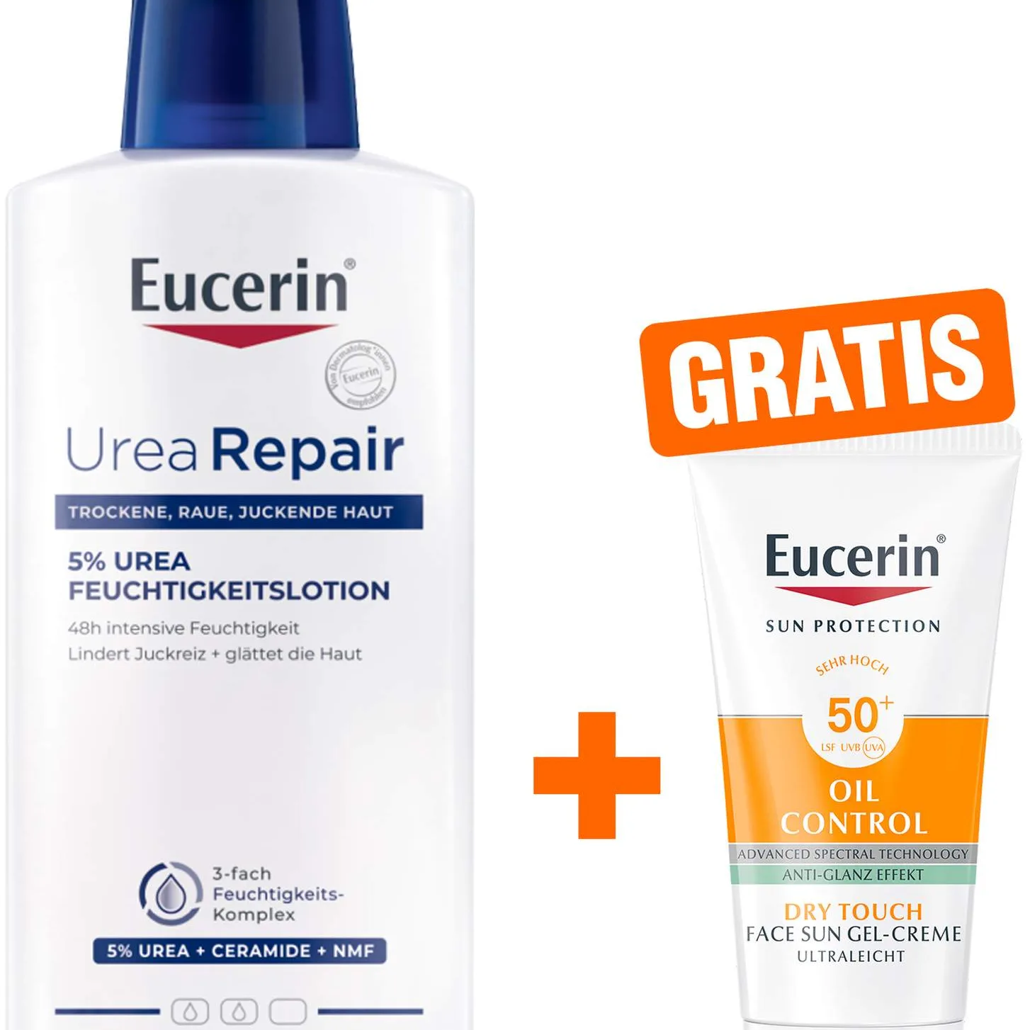 Eucerin UreaRepair Plus Lotion 5% 400 ml + gratis Eucerin Sun Gel-Creme Oil Control 20 ml - Bei trockener Haut