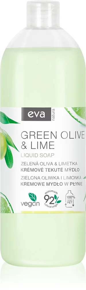 Eva Natura Green olive & Lime voidemainen nestesaippua käsiin täyttöpakkaus 1000 ml