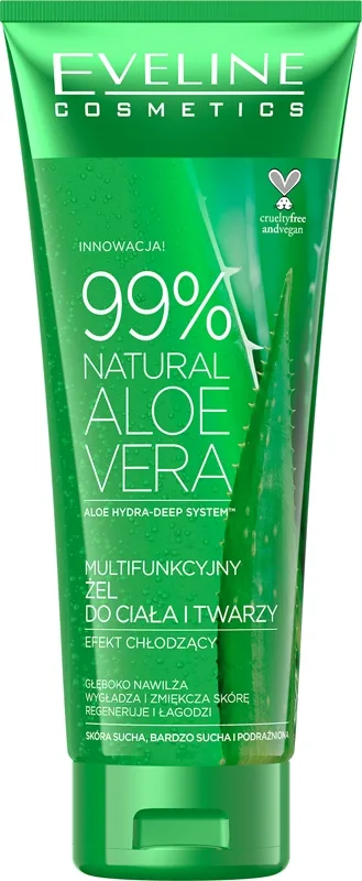Eveline Cosmetics 99% Natural Aloe Vera Fuktgivande gel för ansikte och kropp 250 ml