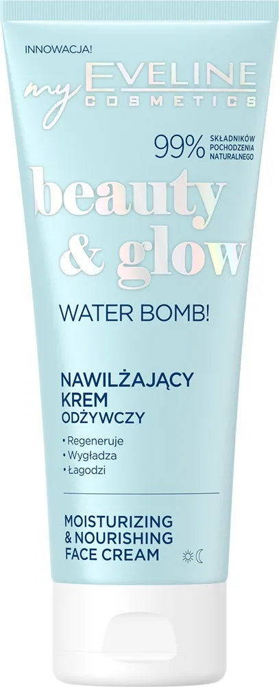 Eveline Cosmetics Beauty & Glow Water Bomb! kosteuttava ja ravitseva voide kasvoille 75 ml
