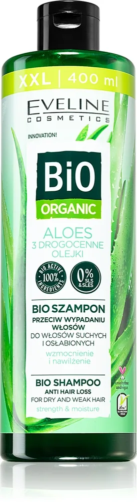 Eveline Cosmetics Bio Organic Natural Aloe Vera Anti-håravfallsschampo Med aloe vera 400 ml