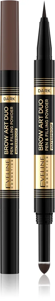 Eveline Cosmetics Brow Art Duo kaksipäinen kulmakynä sävy Dark 8 g