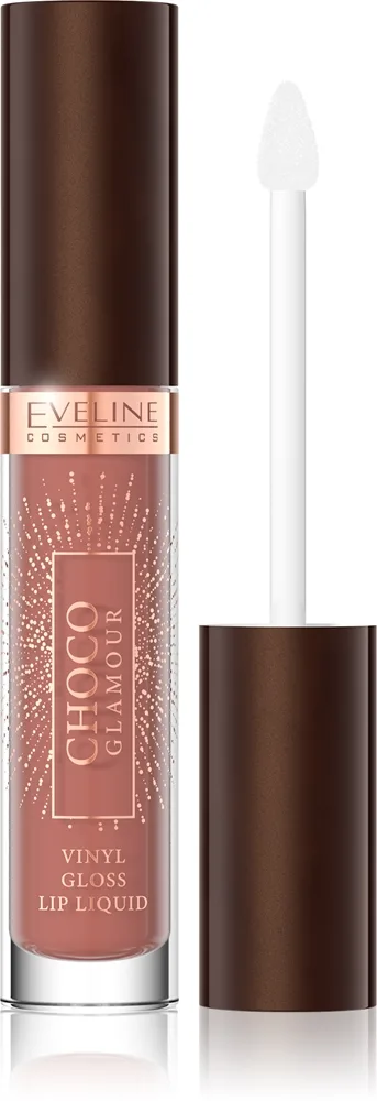 Eveline Cosmetics Choco Glamour kosteuttava kiiltävä huulipuna sävy 01 Ruby Chocolate 4,5 ml