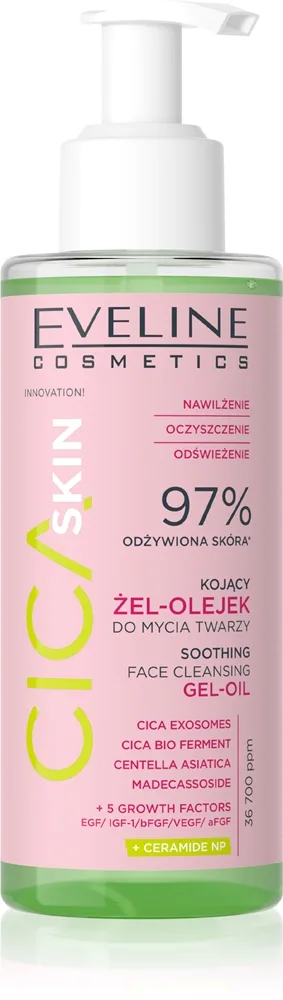 Eveline Cosmetics Cica Skin oil rauhoittava puhdistusöljy kasvoille 145 ml