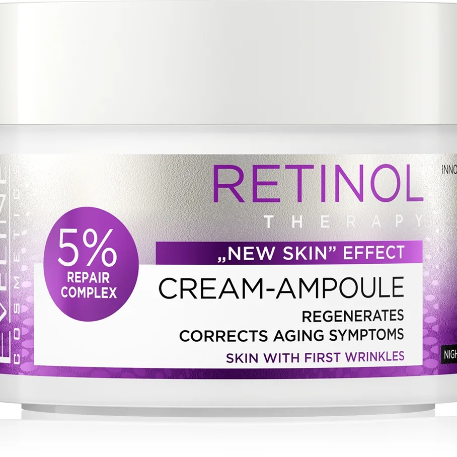 Eveline Cosmetics Cream-Ampoule Retinol Regenererende natcreme Plejer huden mod de første alderstegn 50 ml