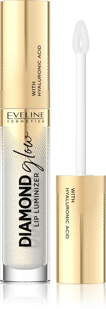Eveline Cosmetics Diamond Glow Glimtende læbeglans med hyaluronsyre Skygge 10 Rose Violet 4,5 ml