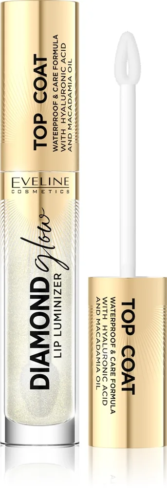 Eveline Cosmetics Diamond Glow Glimtende læbeglans med hyaluronsyre Skygge 12 Top Coat 4.5 ml